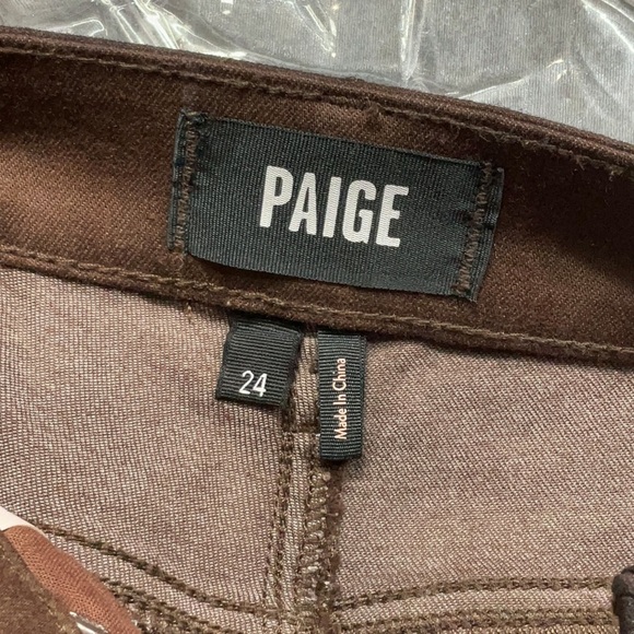 Paige Anessa Coated Wide Leg Ankle Jeans in Chicory Coffee Size 24 - Picture 4 of 5